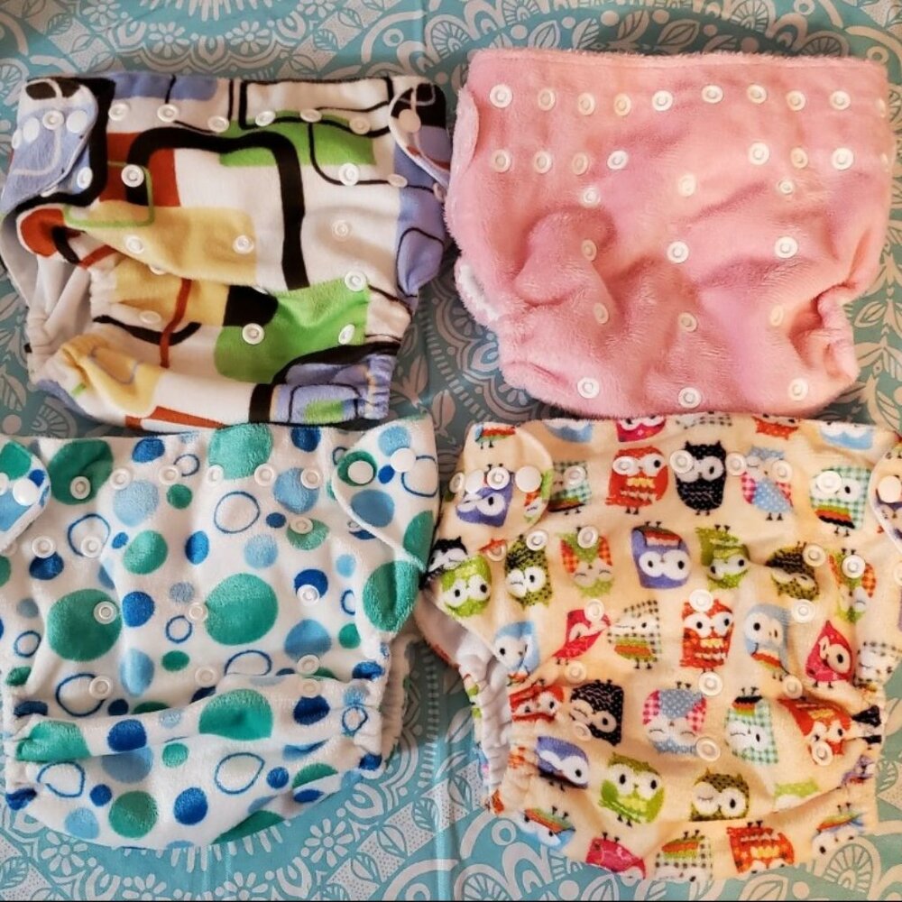 Baby Reusable Cloth Diapers Lot Owl Pink Patterned